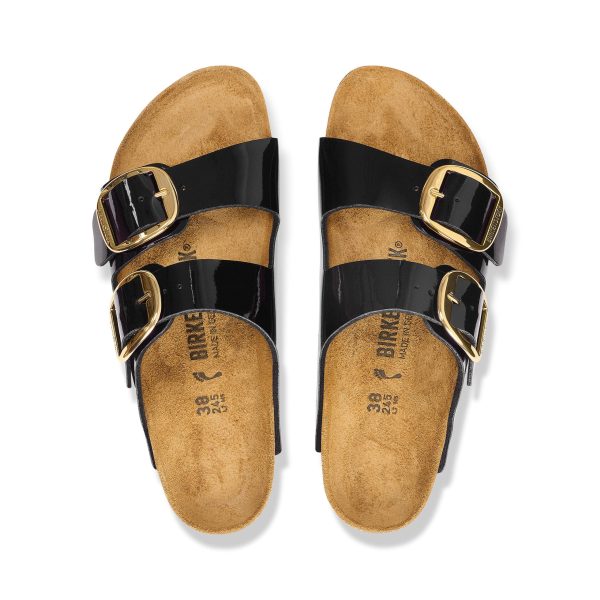 Arizona Big Buckle Patent Black/Gold Birko-Flor