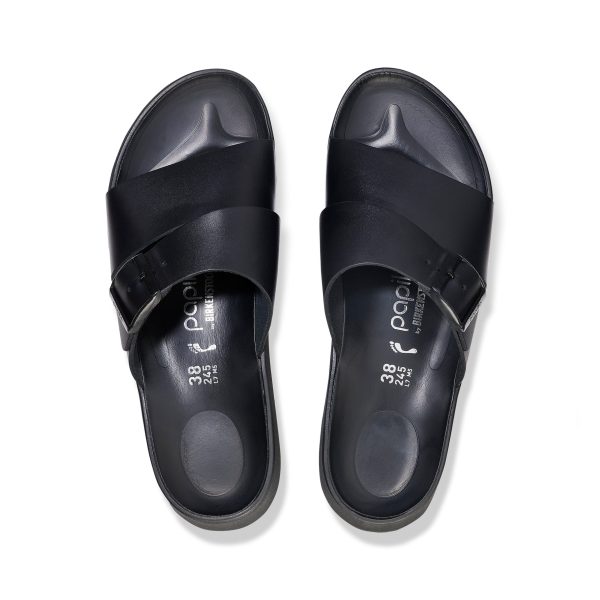 Almina Exquisite Platform Wedge Black Smooth Leather