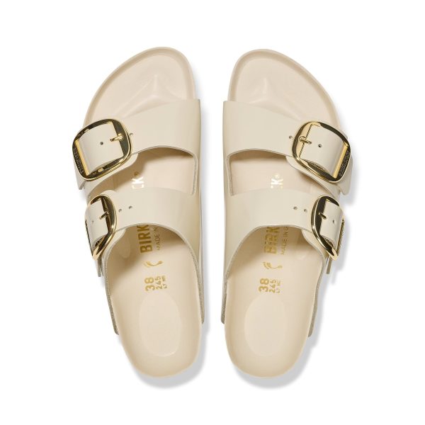 Arizona Big Buckle High Shine Ecru Natural Leather Patent