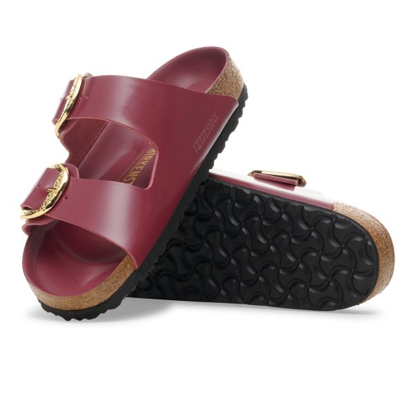 Arizona Hammered Big Buckle High Shine Zinfandel Natural Leather Patent