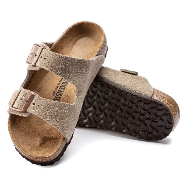Arizona Kids Taupe Suede Leather