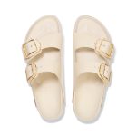 Arizona Pearl Big Buckle High Shine Ecru Natural Leather Patent