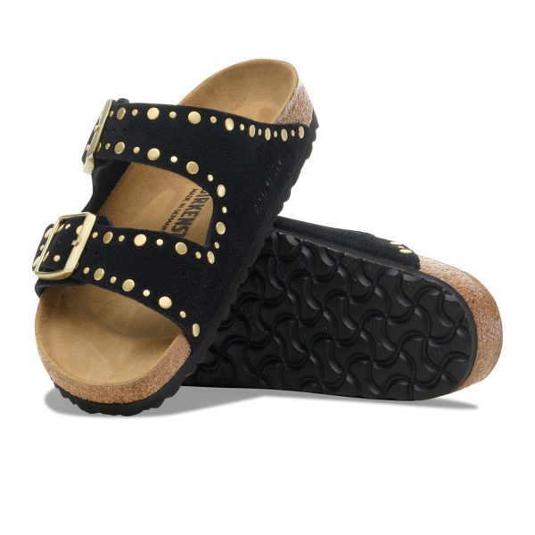 Arizona Rivet Black Suede Leather