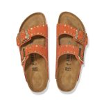 Arizona Rivet Dark Rust Suede Leather