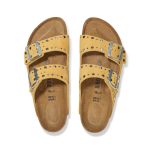 Arizona Rivet Ochre Suede Leather