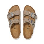 Arizona Rivet Taupe Suede Leather