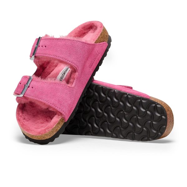 Arizona Shearling Fuchsia Tulip Suede Leather/Shearling