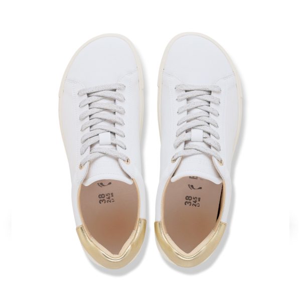 Bend Low White/Metallic Gold Smooth Leather