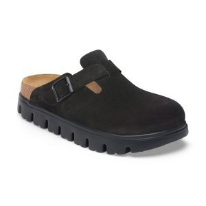 Boston Chunky Black Suede Leather