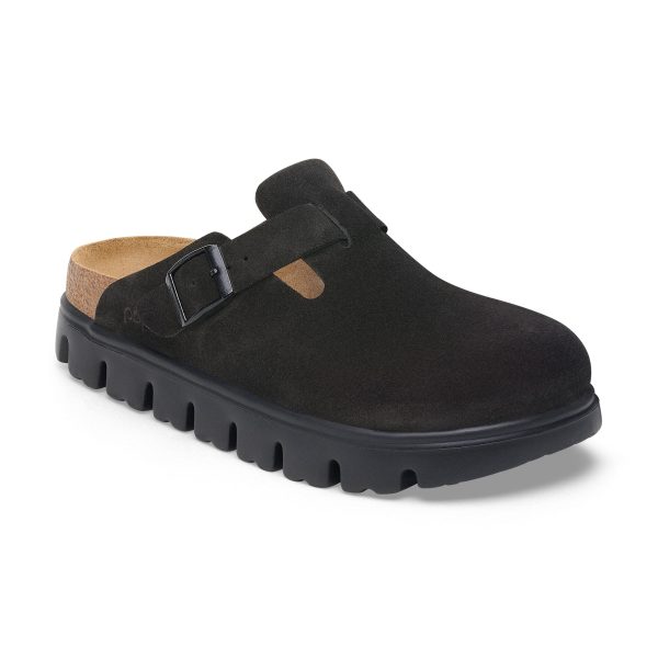 Boston Chunky Black Suede Leather