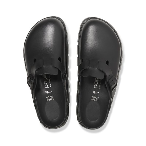Boston Chunky Exquisite Black Smooth Leather