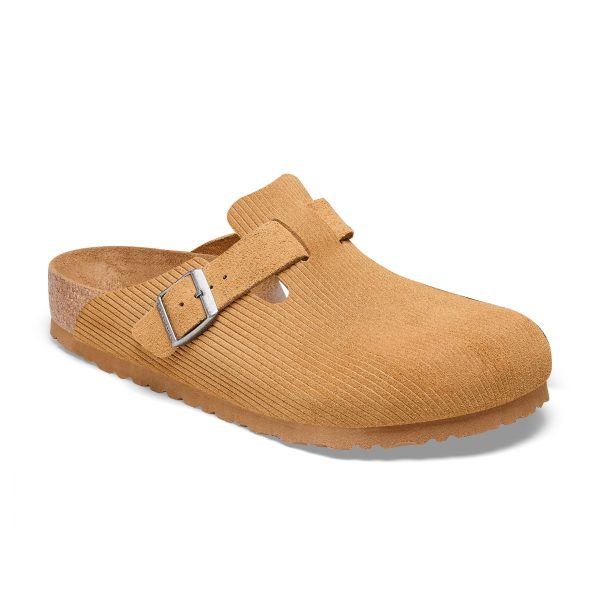 Boston Corduroy Cork Brown Embossed Suede Leather