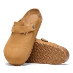 Boston Corduroy Cork Brown Embossed Suede Leather