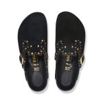Boston Exquisite Rivets Black Suede Leather