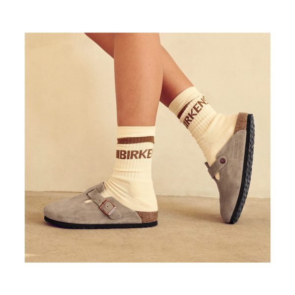 Cotton Crew Stripe Eggshell/Mink