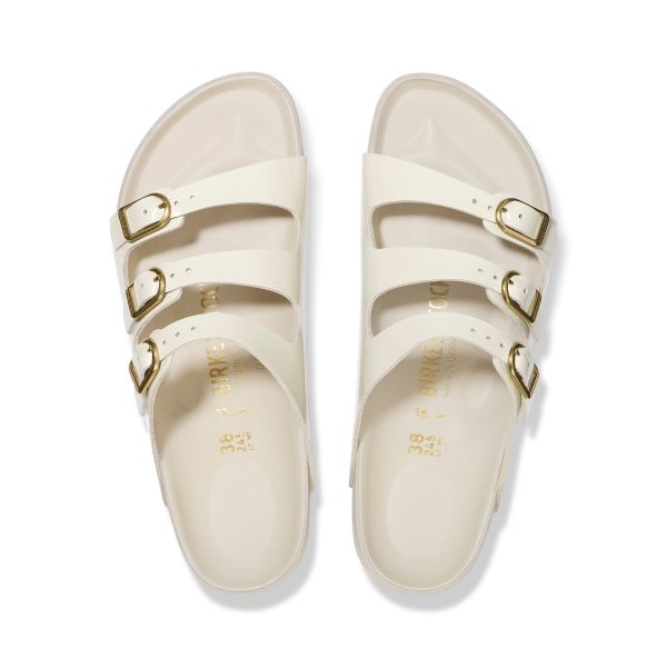Florida D-Buckle Exquisite High Shine Ecru Natural Leather Patent