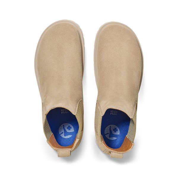 Highwood W Taupe Suede Leather