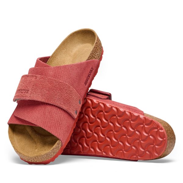 Kyoto Corduroy Sienna Red Embossed Suede