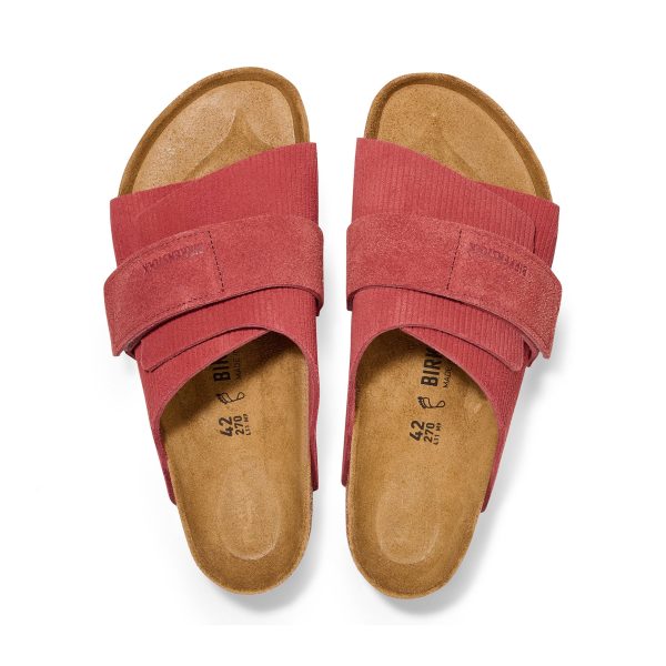 Kyoto Corduroy Sienna Red Embossed Suede