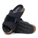 Kyoto High Shine Black Nubuck Leather