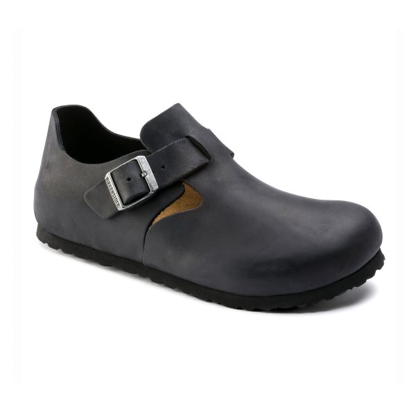London Black Oiled Leather
