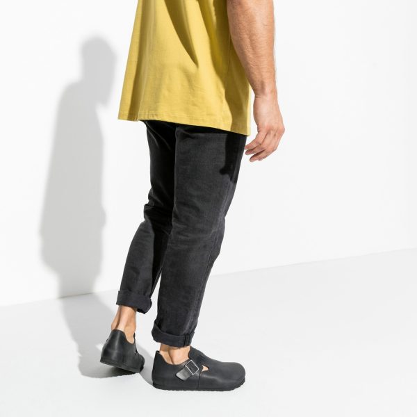 London Black Oiled Leather