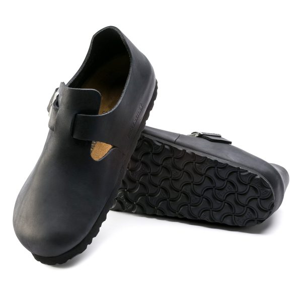 London Black Oiled Leather