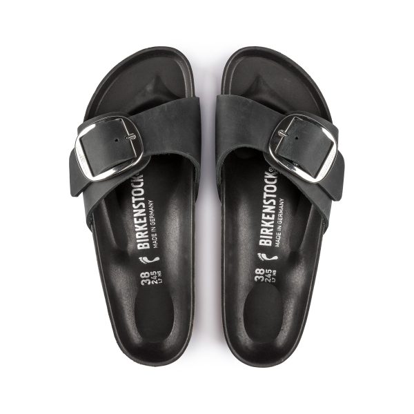 Madrid Big Buckle Black Oiled Leather