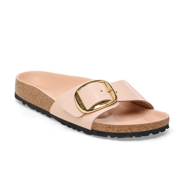 Madrid Big Buckle High Shine New Beige Natural Leather Patent