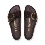 Madrid Hammered Big Buckle High Shine Espresso Natural Leather Patent