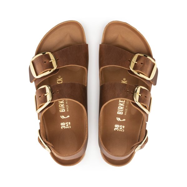 Milano Big Buckle Cognac Oiled Leather