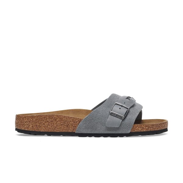 Oita Braided Basalt Grey Suede Leather