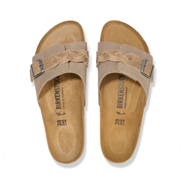 Oita Braided Taupe Suede Leather