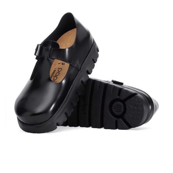 Paris Chunky Black Smooth Leather