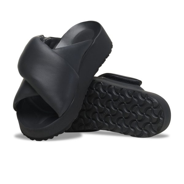 Theda Cross Strap Black Smooth Leather