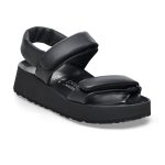 Theda Exquisite Platform Wedge Black Smooth Leather
