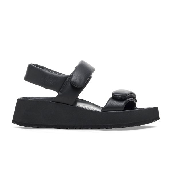 Theda Exquisite Platform Wedge Black Smooth Leather