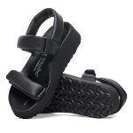Theda Exquisite Platform Wedge Black Smooth Leather