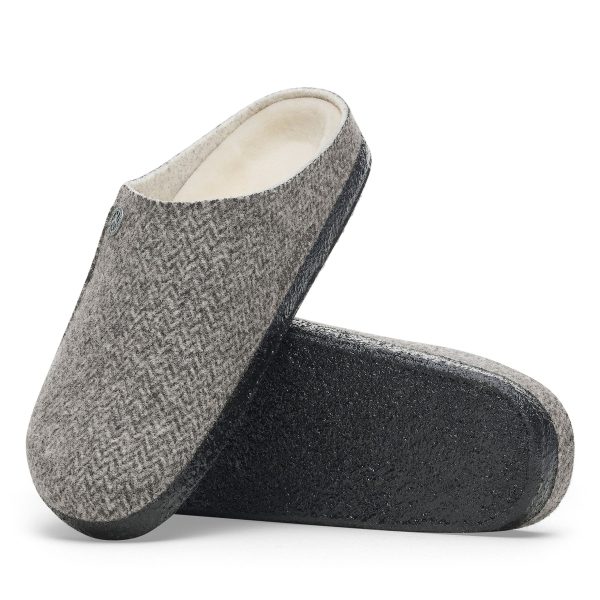 Zermatt Shearling Herringbone Dark Grey Felt/Shearling