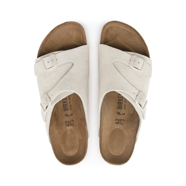Zurich Antique White Suede Leather